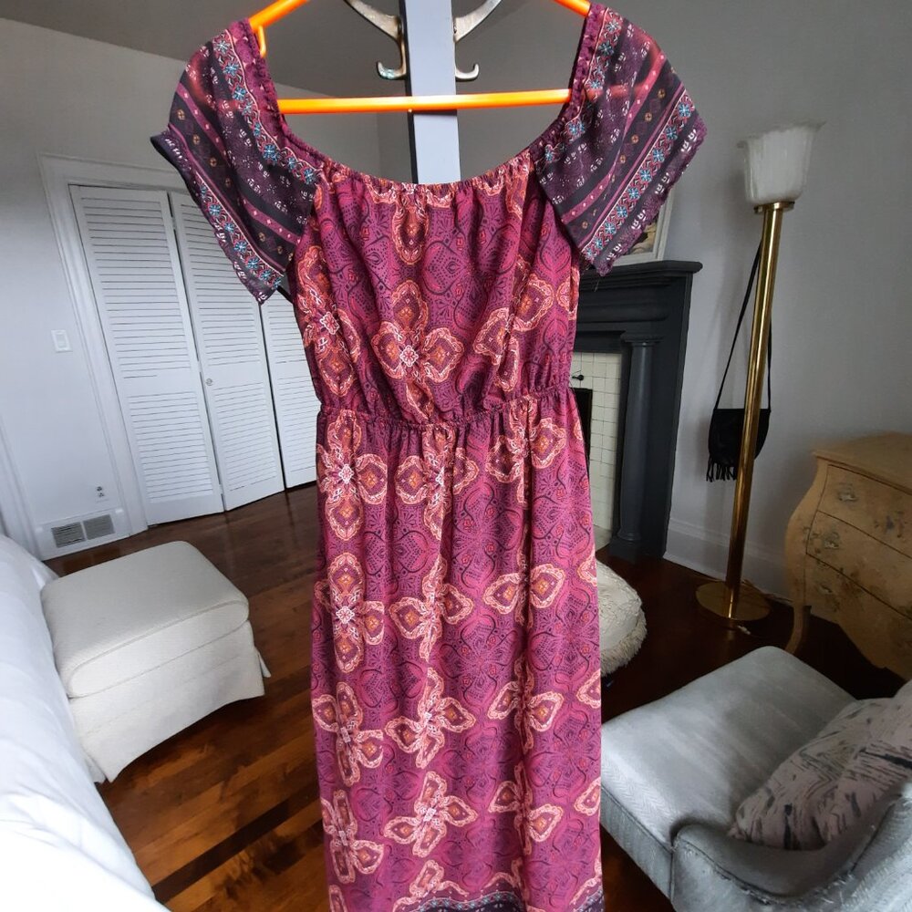 Midi Boho inspired romantic dress, with empire waist, Monteau - Picture 6 of 8